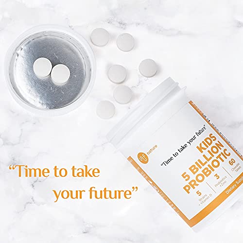 Lauf Nature 5Billion Cfu Probiotics For Kids With 3 Prebiotics - Vitamin D3 With Digestive Probiotics - Vanilla Yogurt Flavored Immune Support Supplements - 60 Zinc Chewable Tablets (2 Per Day) #TOP7