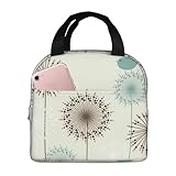 Pájaros Diente De León Bolsa Almuerzo Polifuncional Bolsa Comida Aislante Lonchera Aislada Para Trabajo Hombre Escuela 22X20X13Cm