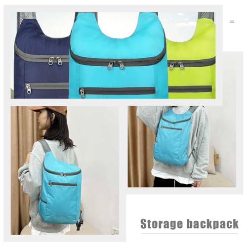 Mochila impermeable plegable para senderismo ligera Sky-blue miniatura 4