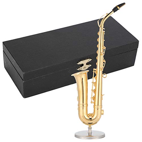 19cm Modelo de saxofón en Miniatura Mini Instrumento Musical decoración Modelo de casa de muñecas decoración del hogar Regalo