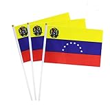 Venezuela Flag Venezuelans Small Stick Mini Hand Held Flags Decorations 1 Dozen (12 pack)