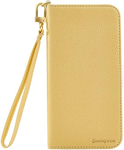 Butnyeoe Samsung Galaxy A50/A30S/A50S Flip Wallet Case,Lychee Texture Leather/Shockproof TPU Phone Case with Card Holder Stand Magnetic Closure Protective Folio Cover for Samsung A50,Yellow