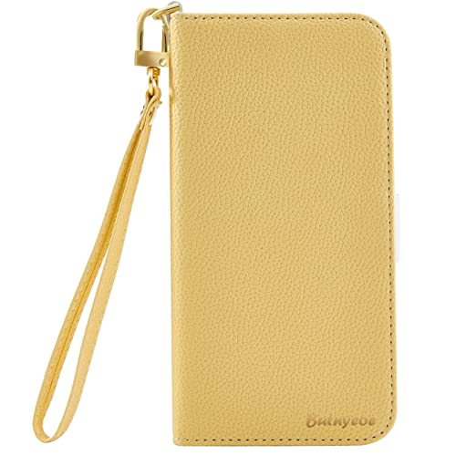 Butnyeoe Samsung Galaxy A50/A30S/A50S Flip Wallet Case,Lychee Texture Leather/Shockproof Tpu Phone Case With Card Holder Stand Magnetic Closure Protective Folio Cover For Samsung A50,Yellow #TOP23