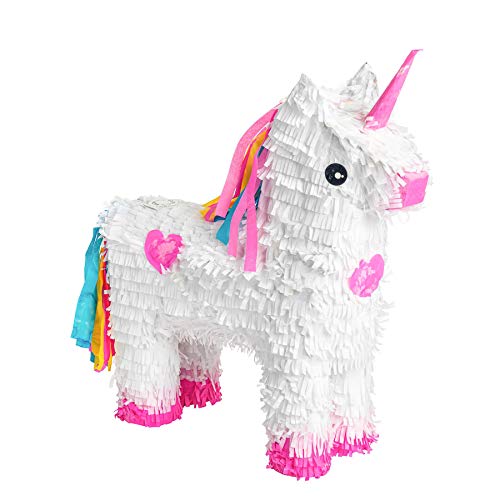 Fax Potato Unicorn Pinata with Blindfold (W43 x D13 x H55cm) Fill Your Own Kids Large Party Supplies Themed Birthday Accessory Fun Decoration Pinata for Kids Parties & Games
