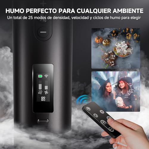 Máquina de humo 40W COLBOR CF5 recargable con mando para fotos y efectos de niebla RGB 5