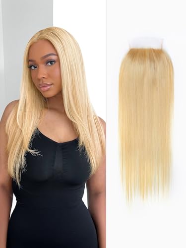 LUVME HAIR 5X5 Straight 18" Human Hair Lace Closure 613 Color