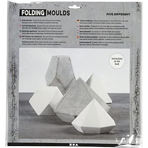 Folding Moulds, H: 6+13 cm, thickness 0,5 mm, transparent, Geometric shapes, 5pcs
