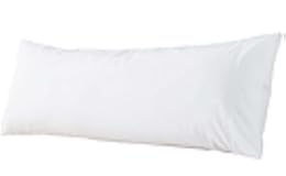 WhatsBedding Body Pillow Cover Cotton Fabric, Long Pillowcase Breathable & Skin-Friendly, Envelope Closure - White (20x54 inch)