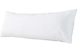 WhatsBedding Body Pillow Cover Cotton Fabric&comma; Long Pillowcase Breathable & Skin-Friendly&comma; Envelope Closure - White &lpar;20x54 inch&rpar;