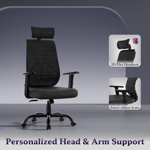 Image of Titan Ergonomic Office Chair for Home & Office | Adjustable Armrests | 120 Recline | Lumbar Support | Thick Cushioned Seat | Heavy-Duty Base | 3 Years Warranty (Black)