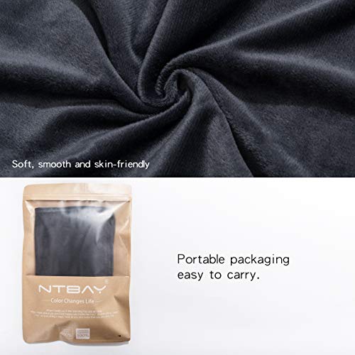 Image of NTBAY 2 Pack Zippered Velvet King Pillowcases, Super Soft and Cozy Luxury Fuzzy Flannel Pillow Cases with Zipper, 20x36 Inches, Charcoal Grey