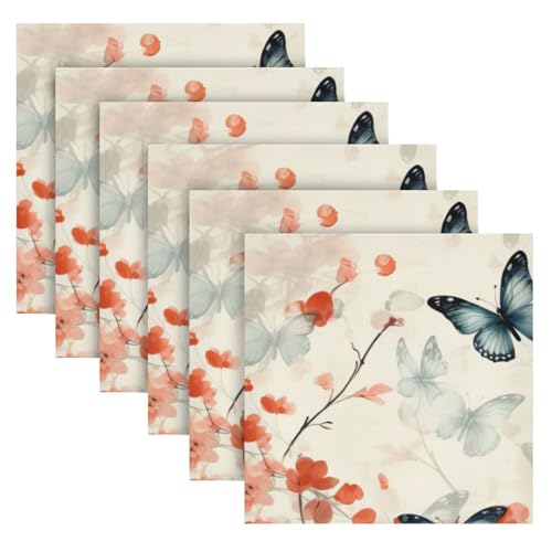 Set de 6 Servilletas de Tela Mariposas 20x20 pulgadas miniatura 2