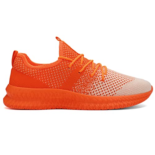 Running Shoes for Men Casual Slip on Walking ShoesFitness Athletic Workout Casual Comfortable Lightweight Breathable Gym Sport Sneakers Fashion Trainers Orange Size US 114