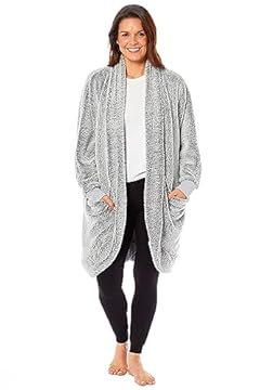 Daisy Dreamer Womens Cardi Gown Robe Ladies BathRobe House Coat Comfort Stylish Dressing Gowns Overcoat Long Sleeve Robes for Super Soft Warmth and Cosy Loungewear with Pockets, L/XL