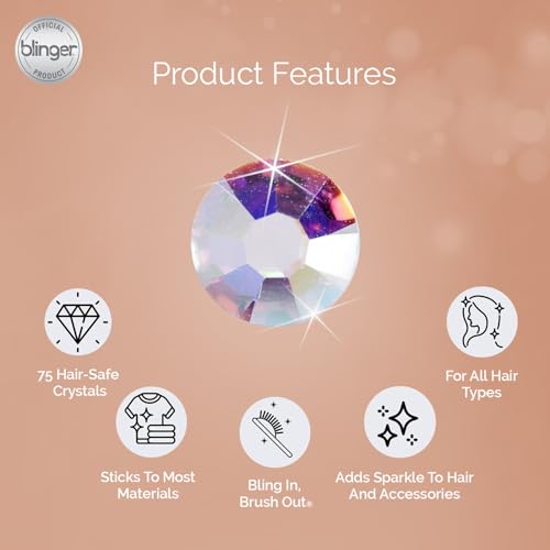 blinger Pacote de refil de cristal | 5 discos - 75 cristais de vidro de corte preciso | Ferramenta d