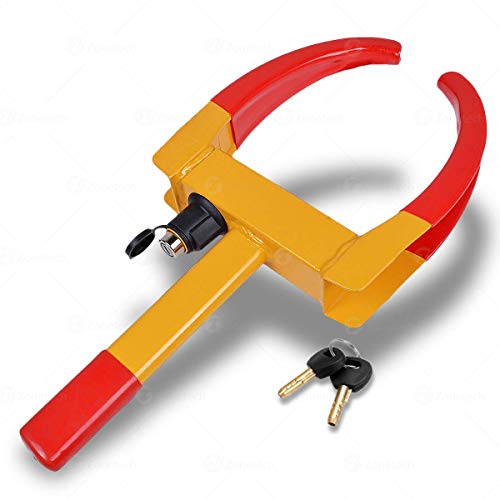 Zone Tech Wheel Lock Security Tire Clamp Premium Quality Heavy Duty Anti- Theft Protective Metal Boot Stabilizer Vehicle Wheel Lock