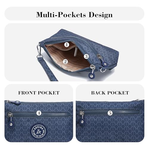 Image of Small Wristlet Wallets for Women Nylon RFID Cross body bag | Cell Phone Purse with Built-In Card Slots for Daily Outings