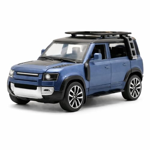 Pringo Defender Toy Car for Kids (Blue) – 1:36 Scale Diecast Metal SUV with Pull Back Action | Two Side Openable Doors | Light & Sound Effects | Model Car Toy for Boys & Girls 3+ Years