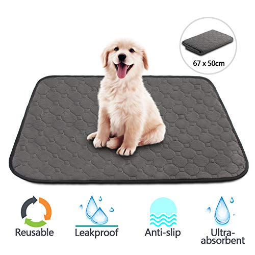 MeijieM Tappetini per Urine per Cani e Gatti - Pad di Allenamento per Animali Domestici Moquette Impermeabile Riutilizzabile Lavabile (67 * 50cm)