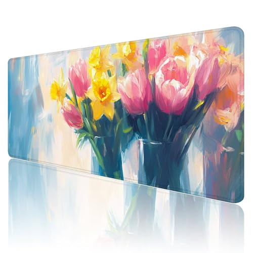 Mouse pad multifuncional rosa de 900 X 400 mm ideal para configurar un escritorio gaming y oficina