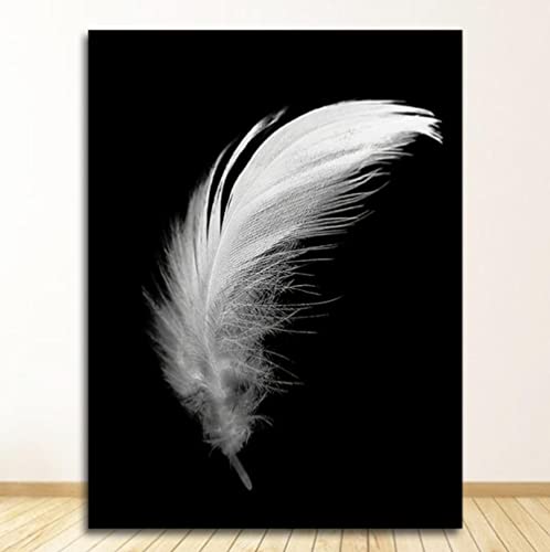 MINGYXZZT Cuadros Impresión de Imagen pluma blanca Impresiones Sobre Lienzo Salón/Comedor/Pasillo/Recibidor, Cuadro Decorativo Moderno 30x40cm Sin marco