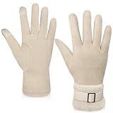 yafeite Gloves For Women Cold Weather,Touchscreen Winter Gloves for Women Fleece Lined,Women's Windproof Suede Leather Gloves