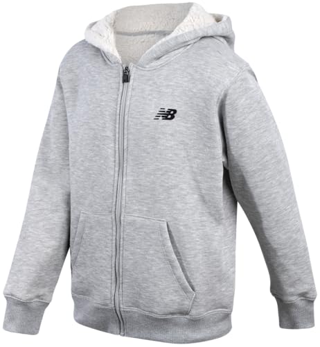 New Balance Boys' Sweatshirt - Soft Fleece Full Zip Up Sherpa-Lined Hoodies for Boys - Cozy Boys Hooded Sweatshirts (8-20)