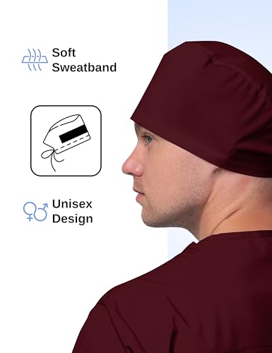 Image of Solid Working Cap Scrub Cap for Women and Men Unisex Surgical Cap Comfortable and Stylish Scrub Hat