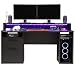 Produktbild FORTE TEZAUR Gaming Schreibtisch mit 1 Tür und 1 Schublade, Holzwerkstoff, Schwarz matt, 91 x 160 x 72 cm