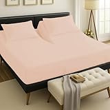 RECCI Flex Top California King Size 100% Egyptian Cotton 1000TC - Split Top Sheets for Sleep Number Bed 4Pcs Flex Head Cal-King 34