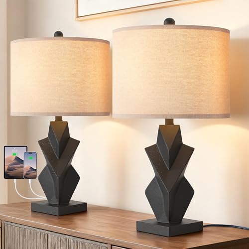 Maxax Farmhouse Table Lamps Set of 2 for Living Room,