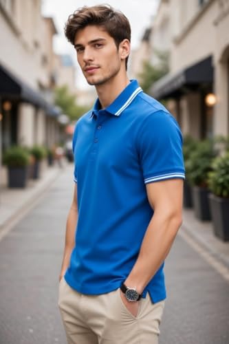 Image of TAGAS Mens Polo T-Shirt || Men's Color Polo Tshirt | Short Sleeve Casual Pullover with Collar |Casual Wear for Men | Mens Regular FIT T-Shirts