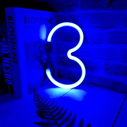 Light Up Led Neon Letters Sign Wall Decorative Neon Lights Warm White Pink Blue Alphabet Marquee Letter A To Z & 0 To 9 (Blue) (3) #TOP1