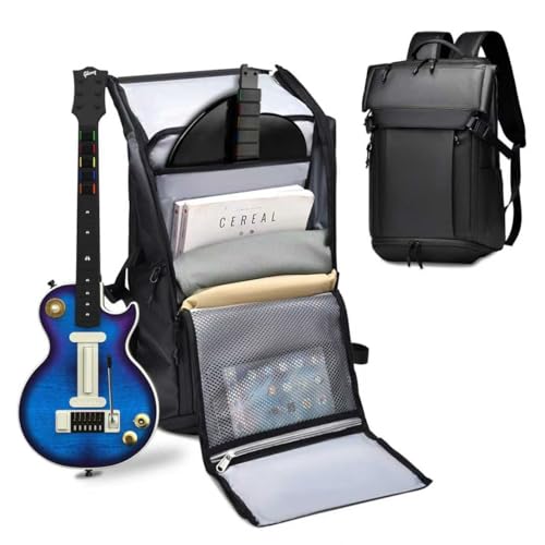 sarlar Mochila de viagem à prova d'água para controle de guitarra sem fio PDP RIFFMASTER, bolsa de transporte extra grande para PS5, PS4 e bolsa de armazenamento de grande capacidade com bolso com