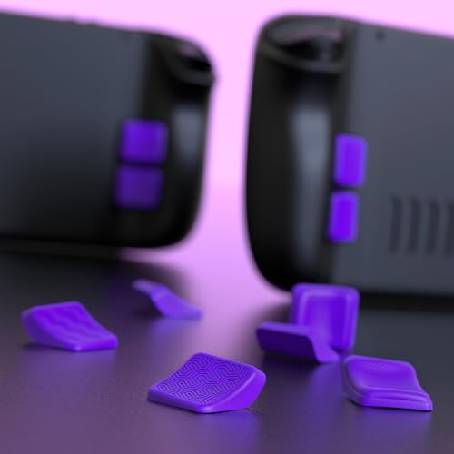PlayVital Kit de Botones Traseros para Steam Deck LCD y OLED - Mejora de Agarre y Protección, Accesorios Antideslizantes para Steam Deck, 2 Diseños Aerodinámico y Tachuelas (Violeta) - imagen 5