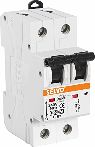 SELVO 63A C CURVE Double Pole MCB