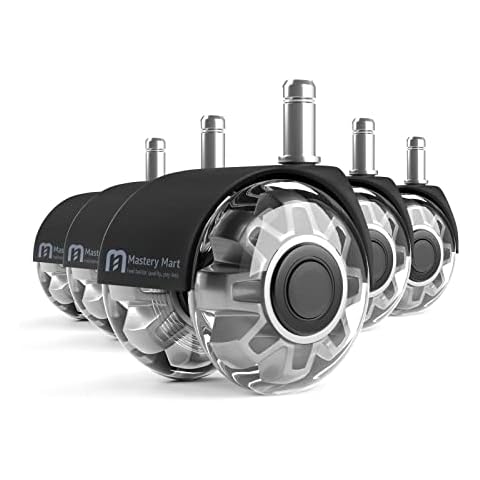 Mastery Mart Bürostuhlrollen 11mm x 22 mm, 5er Set Rollen für Bürostühle, geeignet perfekt für alle Böden oder Teppiche, strapazierfähige Bürostuhlrollen für Stühle Cover