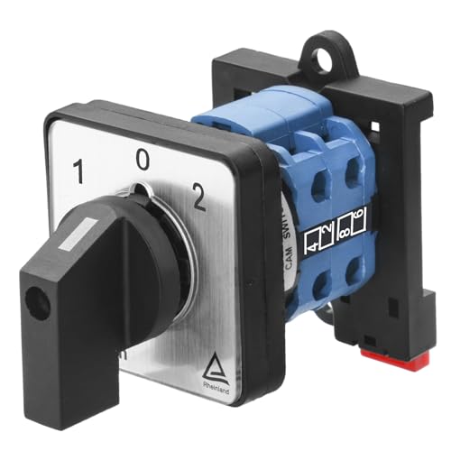 Heschen, Universeller Nockenschaltwerk-Umschalter, SZW26-20/D202.2-B11R, 35 mm DIN-Schienenmontage, 660V 20A EIN-AUS-EIN, 3 Positionen, 2 Phasen, 8 Klemmen, CE/TUV-gelistet