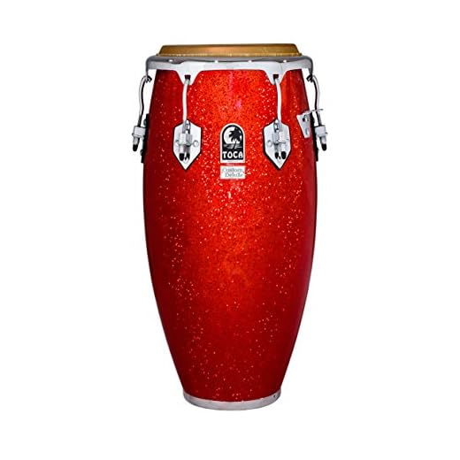 Toca Percussion Custom Deluxe Fiberglass Conga - Red Sparkle
