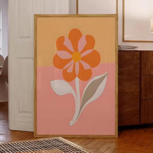 Impression sur toile minimaliste fleurs pastel grand format 80x110 cm