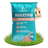 LERAVA Engrais Gazon Printemps Marathon (450 m²) – NPK libération lente anti mousse – Fertilisant pelouse riche en azote – Gazon vert et dense en 2–3 semaines