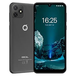 OSCAL Téléphone Portable Debloqué, C20 Pro Smartphone Debloqué 4G Android 11, Écran 6.1″ HD+, Octa-Core, 2Go+32Go/SD-128Go, 3380mAh, 8MP+2MP, Dual SIM/3 Slots/Face ID (Noir)