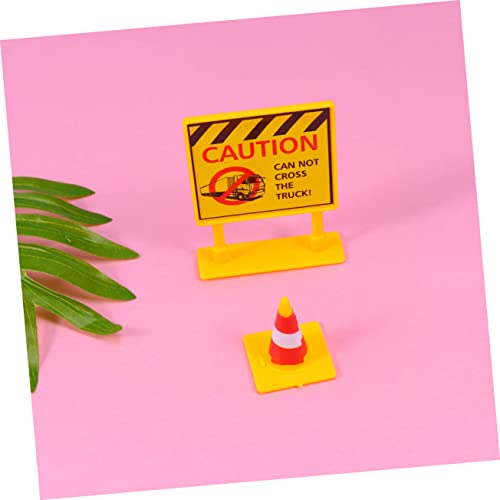 ifundom 3 Conjuntos De Decoração De Tema Banquete Cones De Bolo Amarelo Tráfego Bebê Criativo Engraç