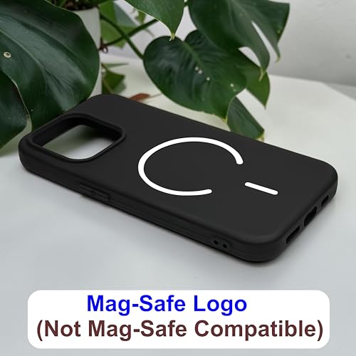 Image of SBMS Silicone Back Cover Case for iPhone 16 Pro | Soft Micro-Fibre Lining Inside | Magsafe Print On Back Side Camera Protection Bump | Shockproof Case for iPhone 16 Pro (Black)