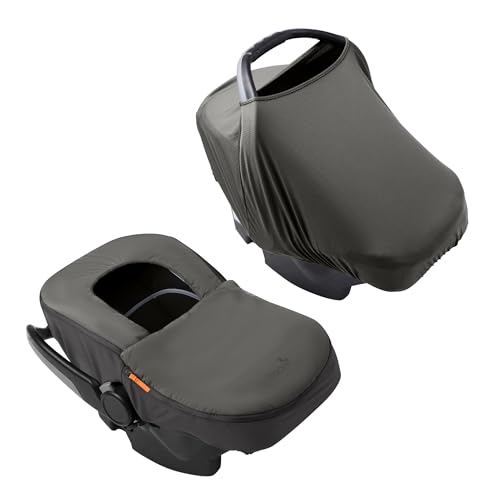 Image of Boon Morph Baby Car Seat Cover and Car Seat Canopy - Water Resistant Car Seat Covers for Babies - Machine Washable - 1 Size Fits Most Baby Car Seats