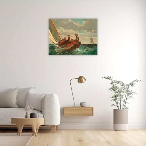 Toile Winslow Homer Breezing Up 80x60 pour une déco salon style bord de mer