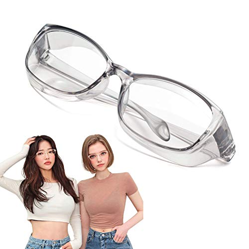 Lunettes de sécurité anti-pollen pour homme et femme avec lentille anti-buée, protection UV410, gris transparent Cover