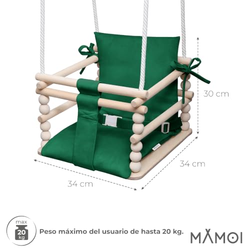 Miniatura 3 de Mamoi Columpio Infantil 3 En 1 Con Cinturón De Seguridad, Regulable En Altura, Columpio Para Casa, Estructura Estable, Montaje Sencillo, Columpio Infantil Para Interior