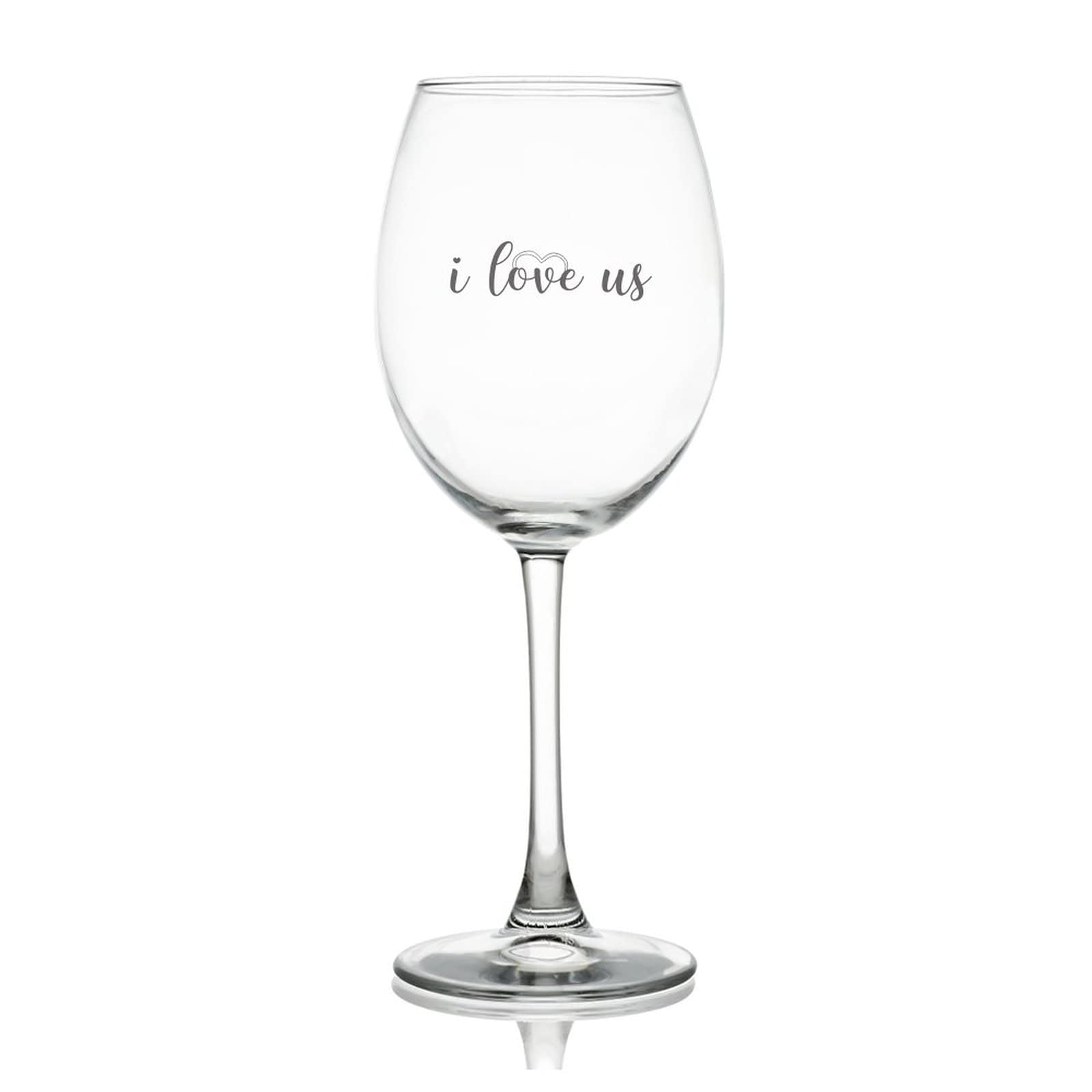 Verre à vin rouge personnalisé I Love Us pour cadeau de mariage et fête