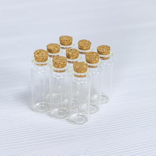Jarvials 6 Pcs 12ml Clear Glass Bottles with Cork Stoppers, Mini Glass Vials, Jars with Cork Stoppers for Wedding Favors, Art Storage Accessories, DIY Craft